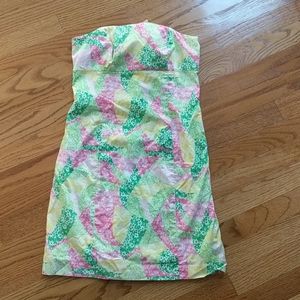 Lilly Pulitzer Strapless Tie Back Dress